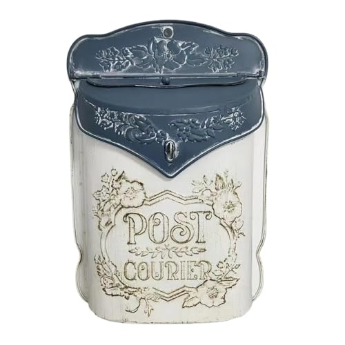 Wall Mounted Post Box Vintage Mailbox Letter Box Sturdy Wall Mount Mailbox Post Box Decorative Yard Fence Farmhouse for Garden Outside Gate Garage