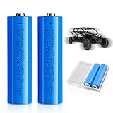 Akku 3.7V Li-Ion, NAVESO 2 Stück 3400mah 3.7 Volt Li-ion Akku Wiederaufladbarer, RC Button Top Akku Batterie mit Aufbewahrungsbox für Mikrofone Taschenlampen Kleinen Lüfter Türklingel