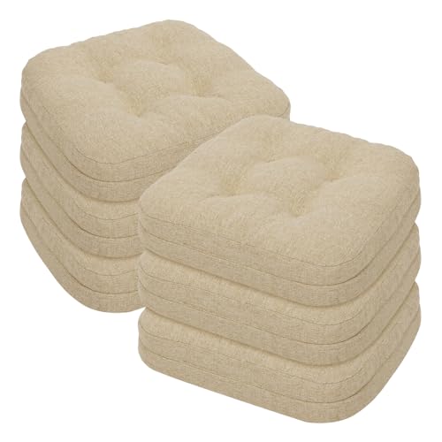 baibu Set of 6 Dining Chair Cushions, Dual-Layer Patent Design