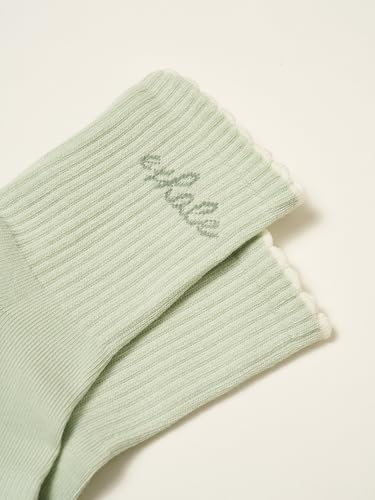 Image of Shapes Studio Half Calf Grip Socks, Cute Fruit Pilates Socks, Ruffle Socks, Non-Slip for Barre Yoga