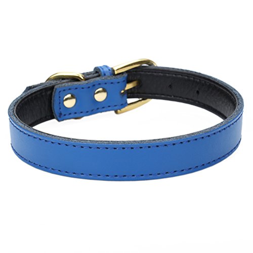 Collar clásico acolchado de cuero para mascotas tamaño L miniatura 3