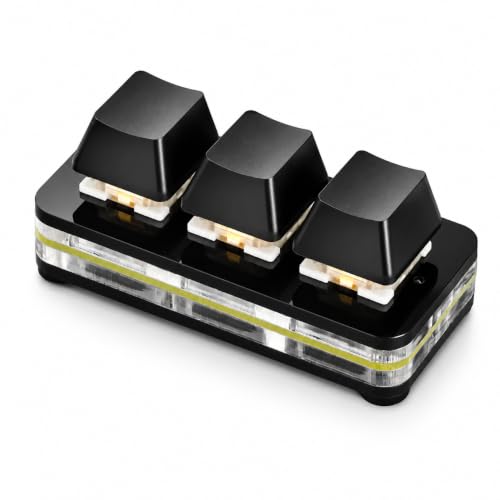 Diyeeni 3�L�[�~�jUSB�v���O���}�u���}�N���L�[�{�[�h Sayo Device ���J�j�J���L�[�p�b�h RGB�o�b�N���C�g&���b�h�X�C�b�`�t�� Type C �L�� �I�t�B�X���[�N&�Q�[���p (�u���b�N)