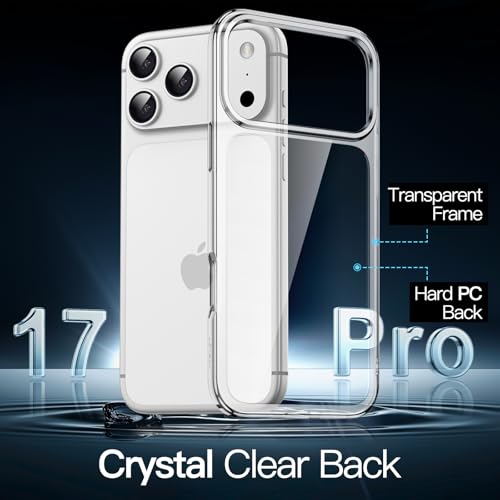 Image of JETech Case for iPhone 17 Pro 6.3-Inch, Non-Yellowing Shockproof Phone Bumper Cover, Anti-Scratch Clear Back (Clear)