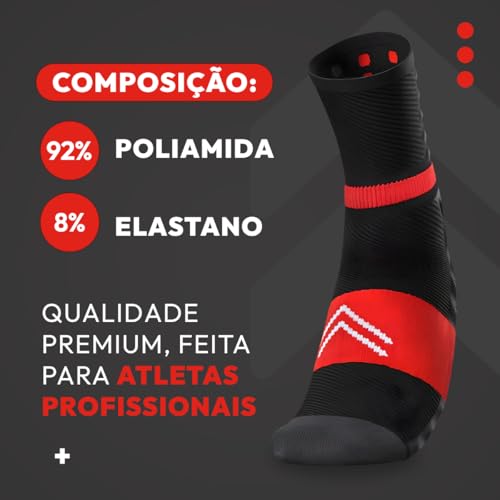 Meia Compressão Up Sport Corrida Cano Alto Absorb Socks Absorvedora de Impacto (BR, Numérico, 39, 44