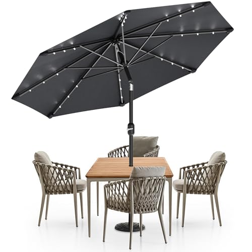 Soontrans Sombrilla de caña media, Antracita con LED