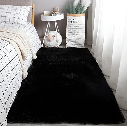 Tapis de chambre 50x140 isolant et doux contre le sol froid du matin noir - 2