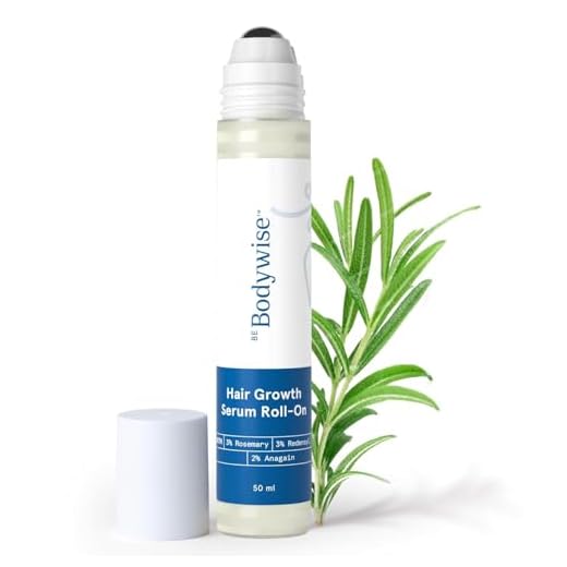 Be Bodywise Rosemary Hair Growth Serum Roll On 50 ml – 3% Rosemary, 3% Redensyl & 2% Anagain | DHT-Blocking Scalp Serum Boosts Oxygen Flow, Reduces Hair Fall | Paraben/Sulfate-Free | Women & Men
