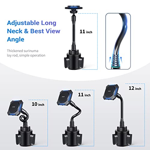 Otao Compatible With Magsafe Car Mount Charger, Cup Holder Phone Mount For Car[Adjustable Gooseneck ],Magnetic Wireless Car Charger For Magsafe Iphone 14 Pro Max/14 Pro/14/14 Plus,Iphone 13/12 Series #TOP3