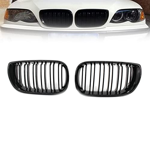 Rejillas de doble listón negro brillante para BMW E46 4 puertas de 2002 a 2005