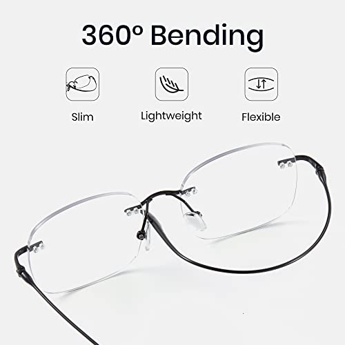 Cyxus 8124T01 Titanium Blue Light Glasses For Men Frameless Rimless Glasses Computer Glasses Uv Protection Eyeglasses thumb #5