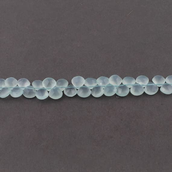 Perles cœur en calcédoine aqua facettée 9mm de LKBEADS pour fabriquer un cadeau unique