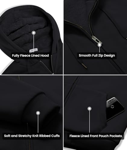 GEEK LIGHTING Hoodies for Men Heavyweight Fleece Sweatshirt - Full Zip Up Thick Sherpa Lined4