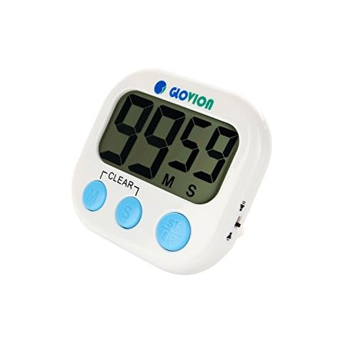 Glovion Large Display and Buttons Digital Kitchen Cooking Memory Timer(Colorful Color with Lanyard) (White) Cover