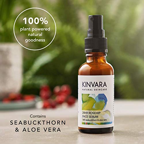 Kinvara Rosehip Face Serum - 30ml | Natural Facial Treatment with Organic Rosehip Oil | Hydrating, Calming & Glowing Concentrated Formula with Hyaluronic Acid, Seabuckthorn & Aloe Vera | Vegan - Image 4