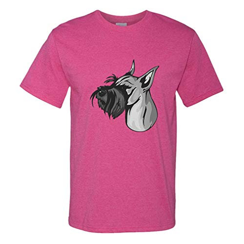 Custom Funny Graphic T Shirts for Men Standard Schnauzer Head Cotton Top Hot Pink Design Only X Large
