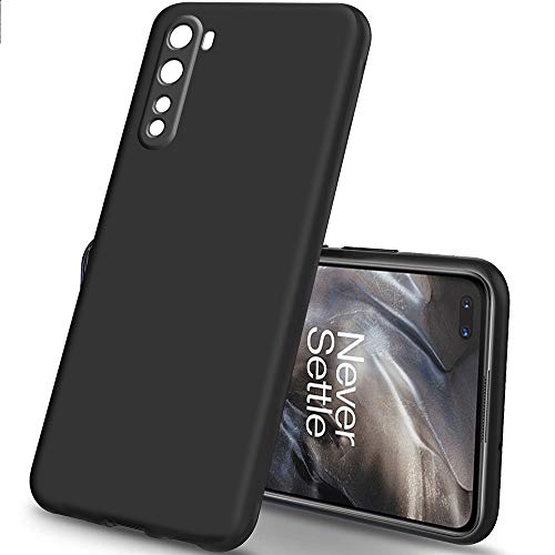Image of TheGiftKart Sleek Back Cover Case for OnePlus Nord 2020 | Slim Fit Protective Design | Ultra Matte Finish | Camera Protection Bump | Soft Silicon Back Cover Case for OnePlus Nord (Silicone, Black)