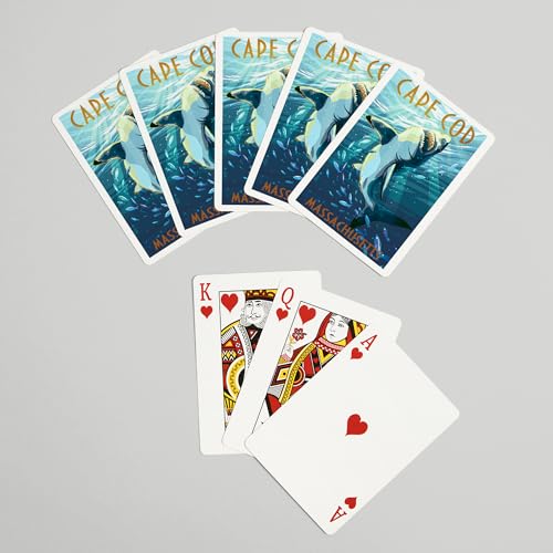 Baraja de 52 cartas tamaño póker Cape Cod Great White Shark miniatura 7