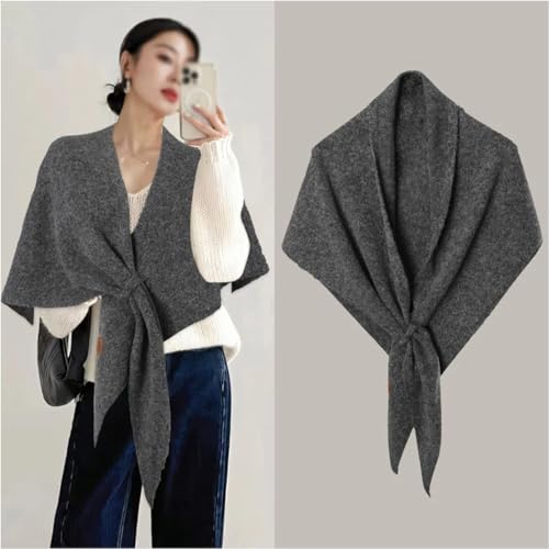 Gettoreach Women's Solid Color Shawl,Women's Spring and Summer All-Match Triangle Scarf,Casual Soft Comfortable Shawl3