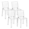 Baroni Home Set di 4 Sedie in Policarbonato Trasparente Resistente, Smontabile in 2 Pezzi, Seduta Ergonomica con Schienale Incurvato, 36x81x43 cm