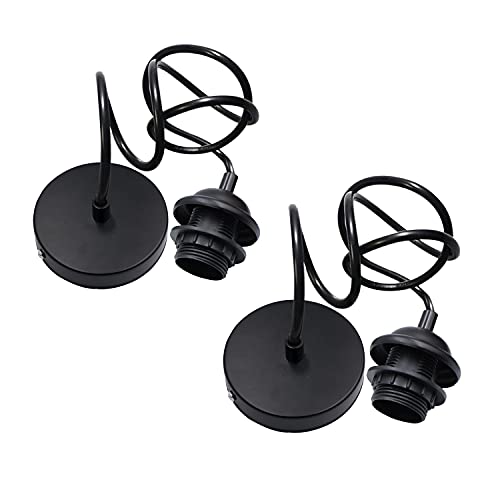 Lámparas Colgantes, Home Improvement Juego de 2 luces colgantes, mini cable de luz colgante, enchufe E27, soporte para lámpara con 4 pies ajustable, industrial, clásico, lámpara de techo,...