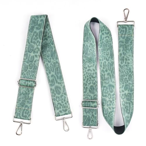 Image of Purse Straps Replacement Crossbody,Crochet Purse Strap for Handbags,Wide Shoulder Straps for Bags(1-Leopard Green)
