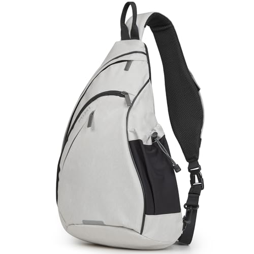 mixi Sling Bag Men Backpack Unisex One Shoulder Bag Hiking Travel Backpack Crossbody with USB Port for Men Women Versatile Casual Daypack-20 inch, Beige