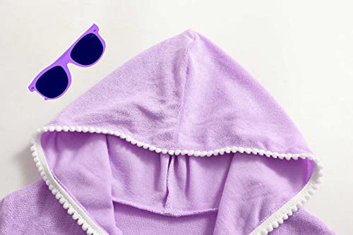LUCKYGAL Girls Swim Cover Up Kids Swimsuit Coverup Terry Zip-Up Beach Bathing Suit Wraps with Sunglasses3