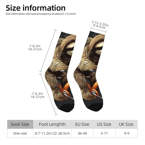 Cycling sloth Crew Socks Women Men Cushioned Athletic Socks Adult Calf Socks Casual Above Ankle Sock3