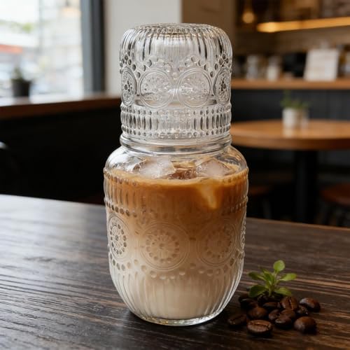 Jarra de agua para mesita de noche, solución cómoda para servir leche, té y jugo sin derrames 4