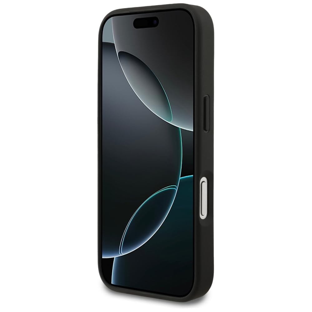 CG MOBILE Mercedes - Funda de piel con diseño de hojas de laurel compatible con MagSafe para iPhone 17 Pro (negro)