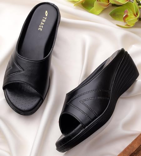 Image of TRASE Wedges for Women | Stylish Sandals for Woman | 2 Inch Wedge Heel Footwear | Ladies Office Wear