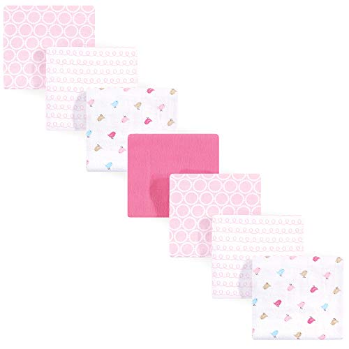 Image of Luvable Friends Unisex Baby Cotton Flannel Receiving Blankets, Birdies 7-Pack, One Size