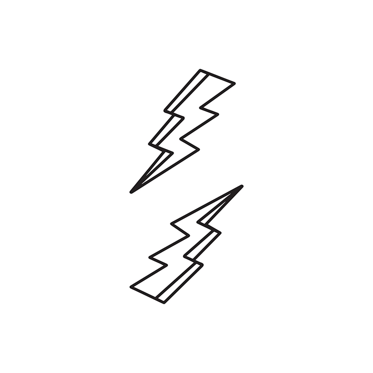 Simply Inked Lightning Bolt Temporary Tattoo, Designer Temporary Tattoo for Girls Boys Men Women Waterproof Sticker Size: 2.5 x 4 inch l Black l