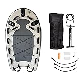 Vinfgoes Inflatable Bodyboard Water Rescue Sled Inflatable Floating Mat Inflatable Jet Ski Sled Board for Professional Emergency Rescue by Lifeguards, Fire & Rescue, Big Wave Surfing (Grey)