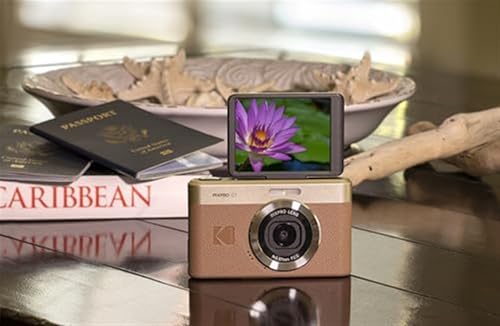 Kodak PIXPRO C1 Friendly Zoom Digital Camera - 13MP Compact Point and Shoot with 2.8” 180° Tilt LCD Flip Screen, Retro Vintage Design with 4X Zoom and 1080P Full HD Video for Travel, Vlogging, Brown - Image 3