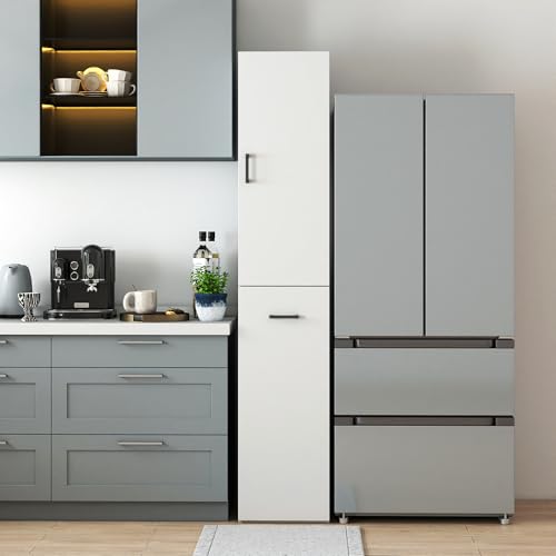 roomfitters Pantry Cabinet Slim Wooden Kitchen Storage Cupboard Modern Minimalist
