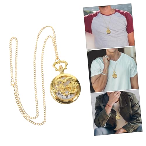 VALICLUD Relógio De Bolso Relógio De Bolso Decorativo De Dragão Dourado Para Homens Relógio De Bolso