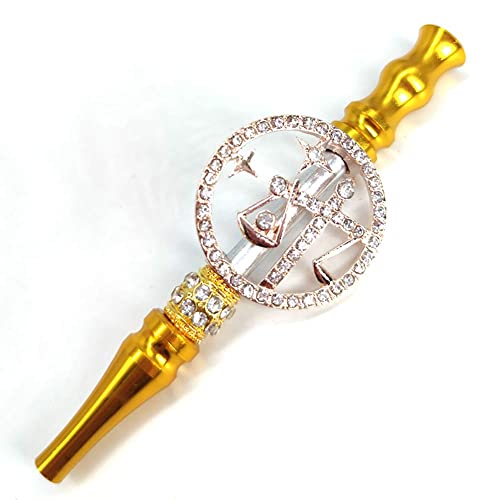 Douup 12 Constellation Decoration, Blunt Holder for Smoking Weed, Shisha Hookah Tips Disposable, Diamond Hookah Hose Set,Cigarette Holder 4.2 Inches,Libra