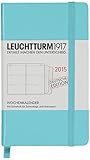 Leuchtturm1917 345269 Wochenkalender Pocket (A6) 2015 mit Extraheft für Adressen und Jahrestage, Deutsch, türkis
