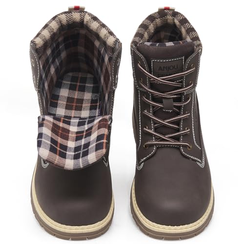 Image of ANJOUFEMME Outdoor Hiking Boots for Women Waterproof - Womens Ankle Boots Lightweight Snow Winter Boots for Trekking Walking