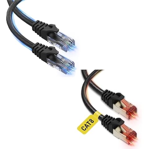Ultra Clarity Cables Bundle Item Cat6 Ethernet Cable 100FT + Cat8 Ethernet Cable 10FT Cover