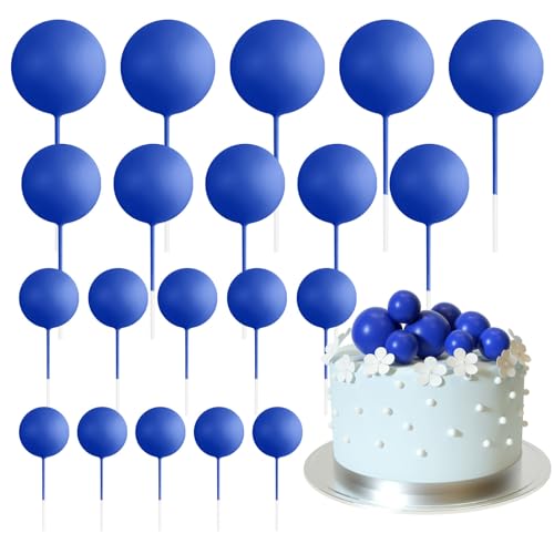 ASTARON 20 peças ornamentos de bolas para bolos mini balões ornamentos para bolos bolas seleções para bolos para decorações de bolos de aniversário e casamento (azul real)
