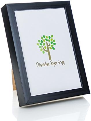 Nicola Spring Acrylic Box Picture Glass Photo Frame, Standing & Hanging - Black - 6 x 8 (A5) - Pack of 5