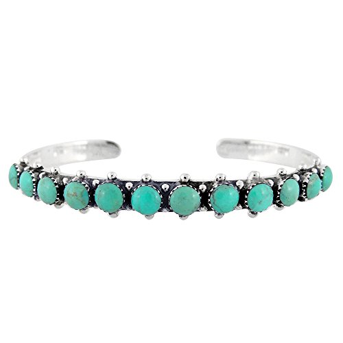 Turquoise Bracelet Sterling Silver 925 Genuine Turquoise Cuff Bracelet (Turquoise) #TOP2