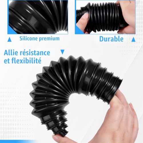 LEONTOOL Kit de soufflets de biellette de direction intérieure, 2 pièces de soufflets de biellette de direction universels réglables avec attaches de câbles et colliers de serrage – vue 3