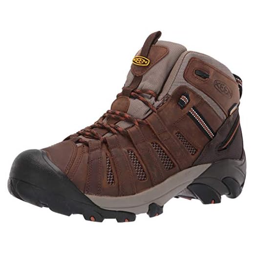 KEEN Utility Men's Cody Mid Waterproof (Soft Toe) EH-Rated Waterproof Work Industrial Boot Cascade Brown/Caramel Cafe 10.5 D US