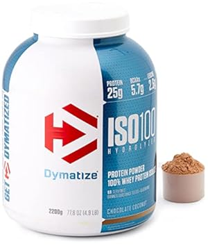 Dymatize Iso 100 Cioccolato Noce di Cocco 2,2Kg - Isolato Più Venduto del Mondo, per Prima e Dopo l'Allenamento - 2200 g