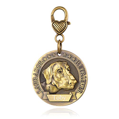 Custom4U 3D Dog Head Medals Personalized Pet's ID Tag Zinc Alloy Charm for Several Dog Breeds Welsh Gorgi/Bull Dog/Labrador Retriever