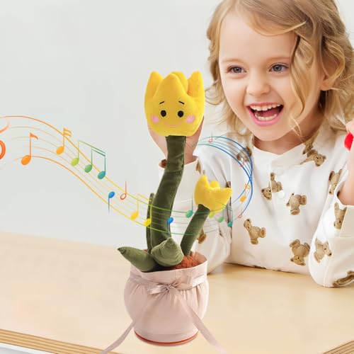 Fleur Dansante Et Parlante – Jouet Musical Interactif – Rose Qui Chante – Charge USB – Cadeau Éducatif Enfant