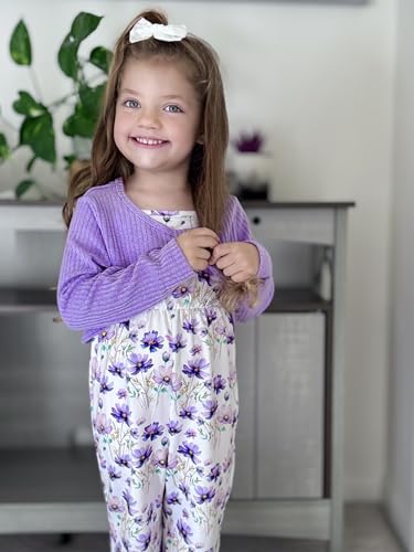 Image of HIHA Girls Sleeveless Jumpsuits Outfit Long Sleeve Twist Front Tops Romper Clothes Set Size 4-12